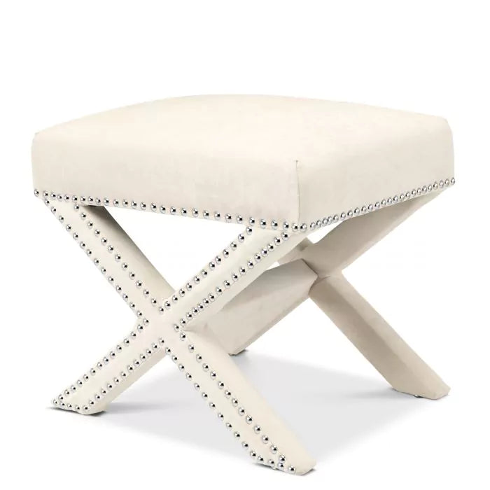 Taburet Perugia Ecru Velvet 110117, Eichholtz